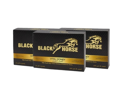 باقة عسل بلاك هورس الماليزي بالأعشاب - 3 علب 24 ظرف Black Horse