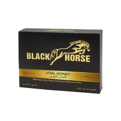 بلاك هورس – عسل طبيعي فاخر (24 ظرف × 10 جم)