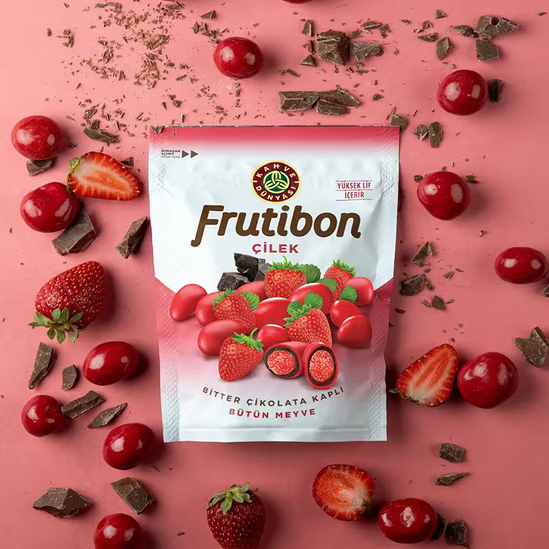 فروتيبون Frutibon فراولة بالشوكولاتة الداكنة 100 جم - كاهفه دنياسي Kahve Dünyası